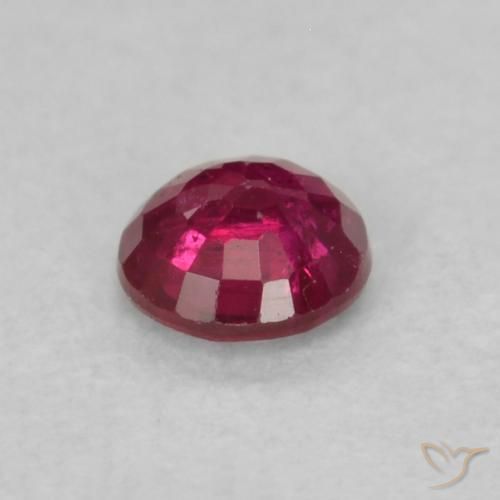 Rubi Vinho Tinto Profundo Natural 0.18ct, Redondo, SI