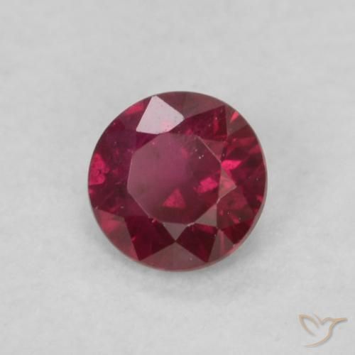 Rubi Vermelho escuro Natural 0.18ct, Redondo, VS-SI
