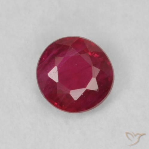 0.18ct Natural Vermelho escuro Rubi, Redondo, VS-SI