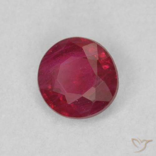 Rubi Vermelho escuro Natural 0.18ct, Redondo, VS-SI