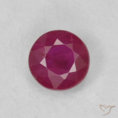 0.22ct Natural Vinho Tinto Profundo Rubi, Redondo, VS-SI