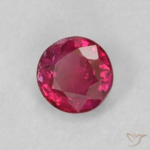 Rubi Vermelho rosado Natural 0.21ct, Redondo, SI