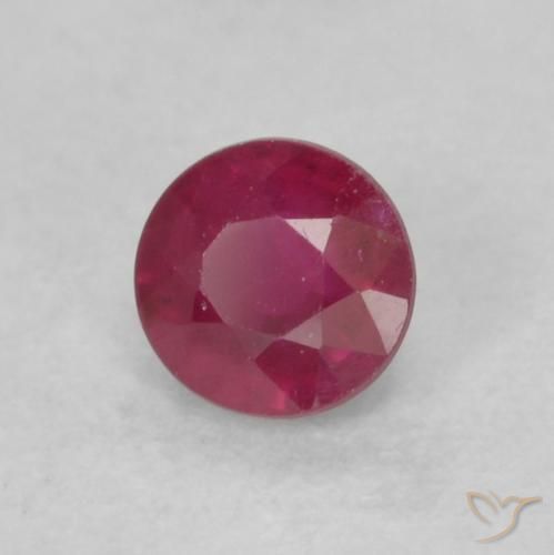 Rubi Vermelho escuro Natural 0.23ct, Redondo, VS-SI