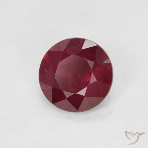 Rubi Vermelho escuro Natural 0.24ct, Redondo, SI-I1