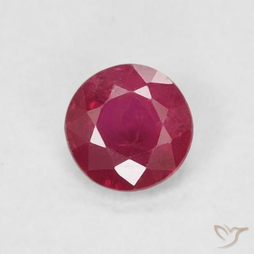 0.26ct Natural Vermelho rosado Rubi, Redondo, SI-I1