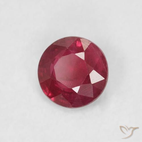 Rubi vermelho médio Natural 0.24ct, Redondo, SI-I1
