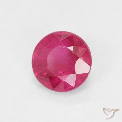 Rubi Vermelho rosado Natural 0.27ct, Redondo, SI-I1