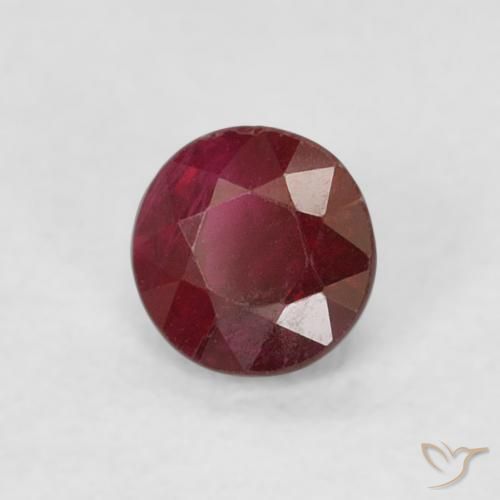 Rubi Vermelho escuro Natural 0.29ct, Redondo, SI-I1
