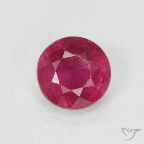 0.30ct Natural Vermelho rosado Rubi, Redondo, SI-I1