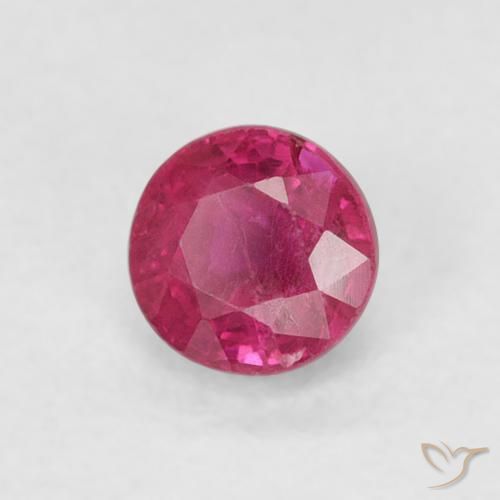 Rubi Vermelho rosado Natural 0.31ct, Redondo, SI-I1