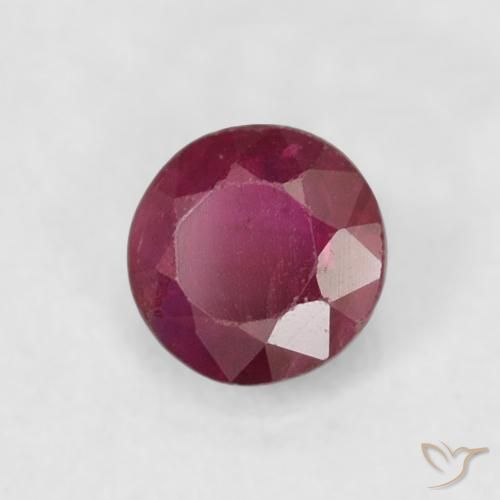Rubi Vinho Tinto Profundo Natural 0.31ct, Redondo, SI-I1