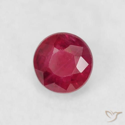 0.22ct Natural Vermelho escuro Rubi, Redondo, VS
