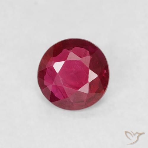 0.14ct Natural Rosa Avermelhado Profundo Rubi, Redondo, VS