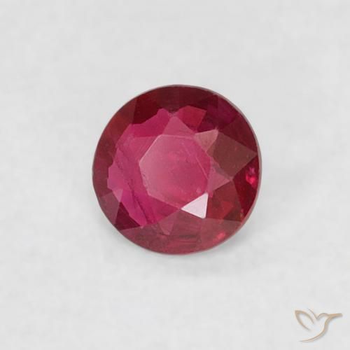 Rubi Rosa Avermelhado Profundo Natural 0.14ct, Redondo, VS