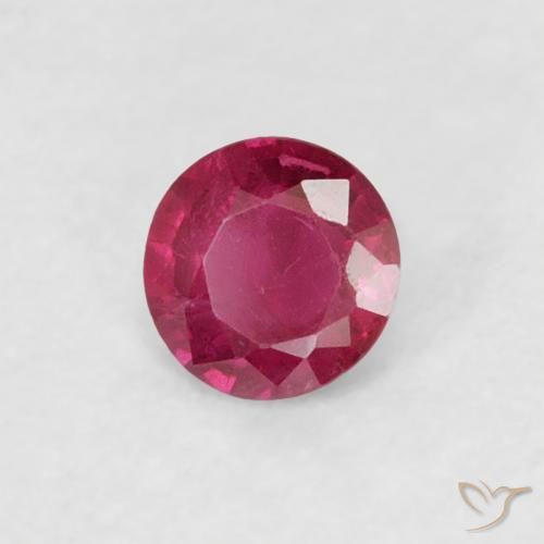 Rubi Vermelho rosado Natural 0.16ct, Redondo, VS