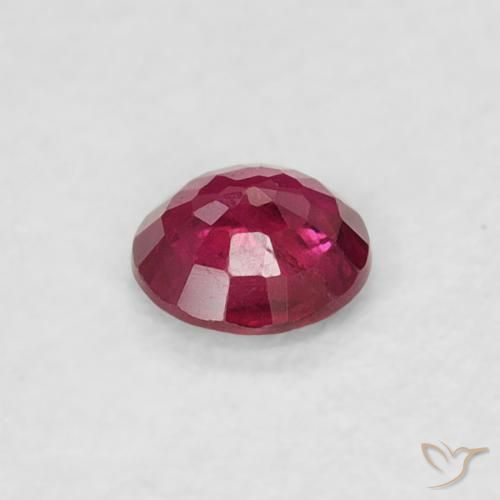 Rubi Vermelho rosado Natural 0.16ct, Redondo, VS