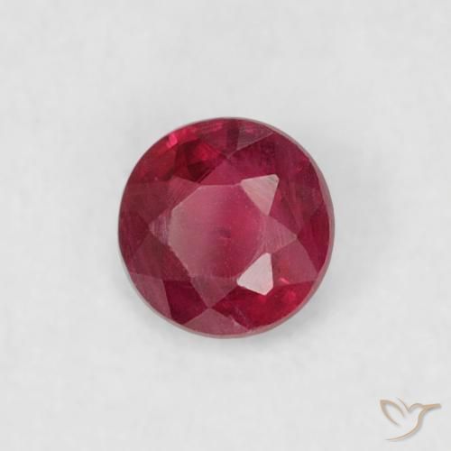 Rubi Rosa Avermelhado Profundo Natural 0.19ct, Redondo, VS