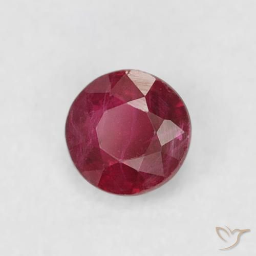 Rubi Vermelho escuro Natural 0.23ct, Redondo, VS