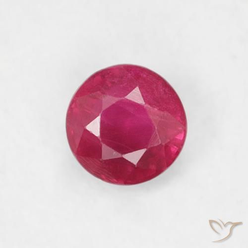 0.20ct Natural vermelho médio Rubi, Redondo, VS