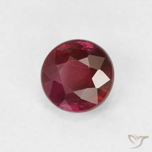 Rubi Vermelho escuro Natural 0.36ct, Redondo, VS