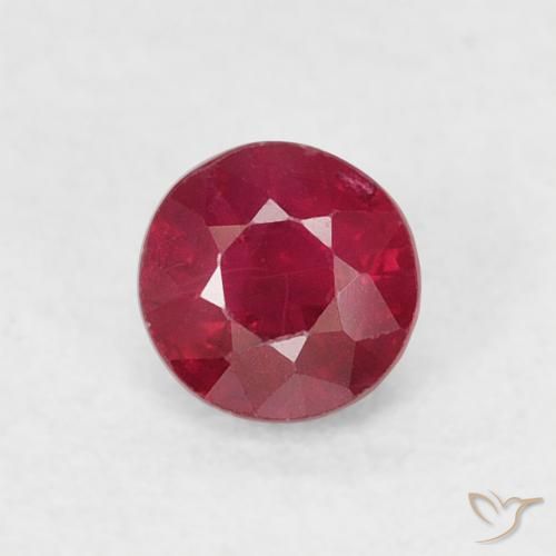 0.30ct Natural Carmesim Profundo Rubi, Redondo, SI-I1