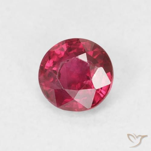 Rubi Vermelho escuro Natural 0.26ct, Redondo, SI-I1