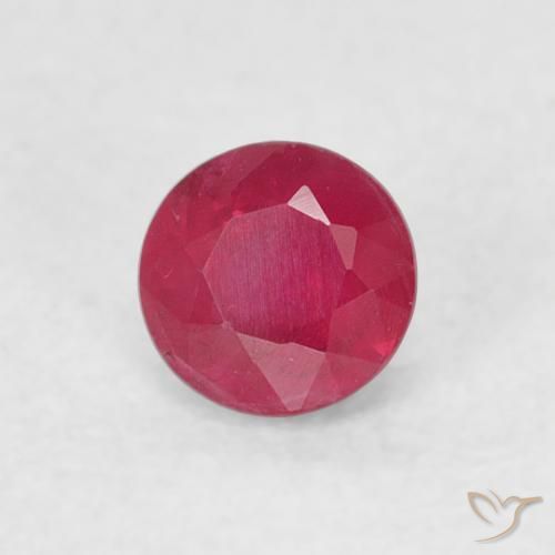 Rubi rosa avermelhado Natural 0.30ct, Redondo, SI-I1