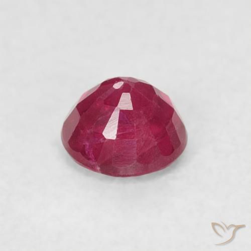 Rubi rosa avermelhado Natural 0.30ct, Redondo, SI-I1