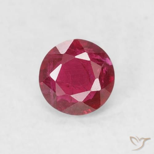 0.19ct Natural Vermelho escuro Rubi, Redondo, SI-I1