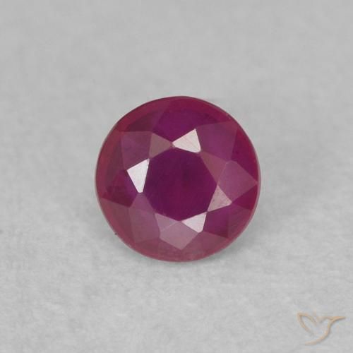 0.25ct Natural roxo avermelhado Rubi, Redondo, SI