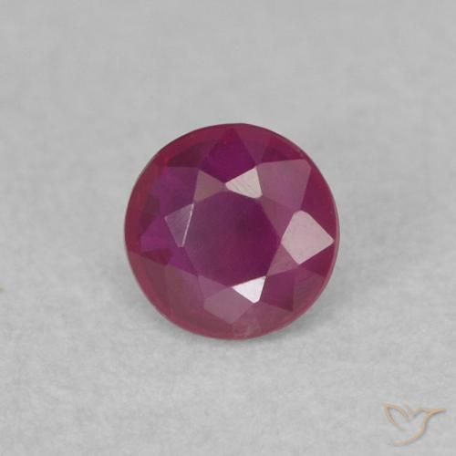 Rubi roxo natural 0,25ct, corte redondo, SI