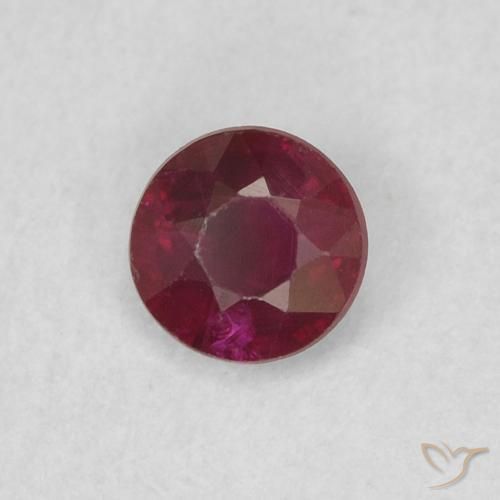 Rubi Vermelho escuro Natural 0.26ct, Redondo, SI
