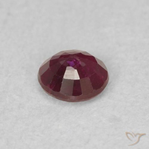 Rubi Vermelho escuro Natural 0.26ct, Redondo, SI