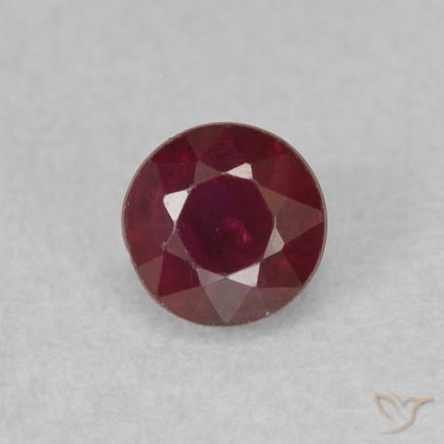 0.37ct Natural Vinho vermelho Rubi, Redondo, SI