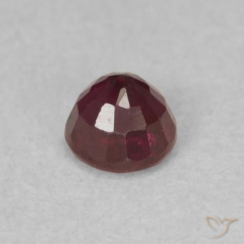 Rubi Vinho vermelho Natural 0.37ct, Redondo, SI