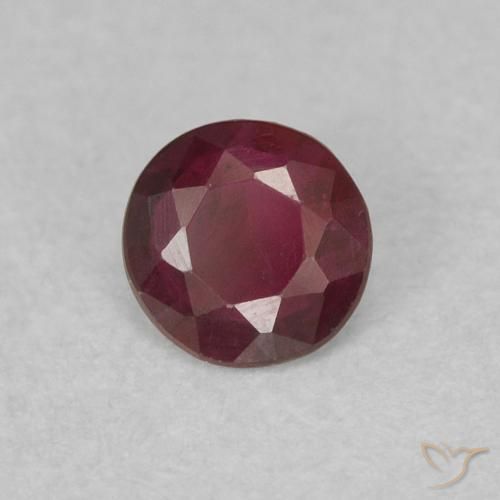 Rubi Vinho vermelho Natural 0.26ct, Redondo, SI