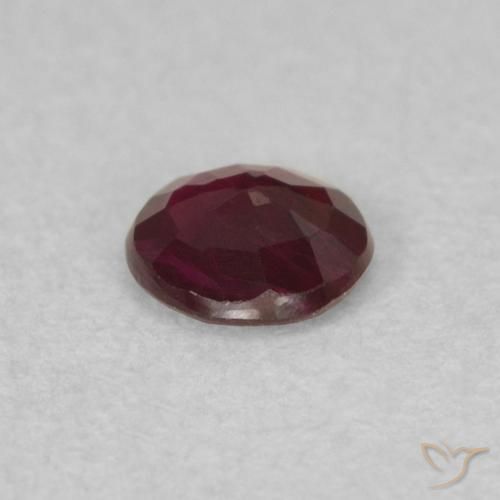 Rubi Vinho vermelho Natural 0.26ct, Redondo, SI