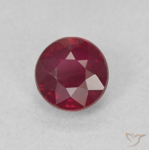 Rubi Vermelho escuro Natural 0.33ct, Redondo, SI