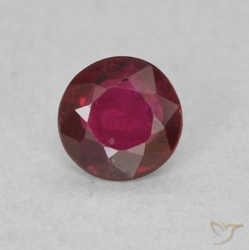 0.22ct Natural vermelho médio Rubi, Redondo, SI