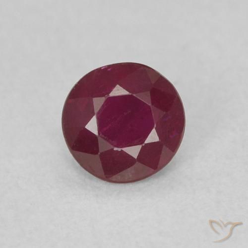 0.24ct Natural vermelho médio Rubi, Redondo, SI