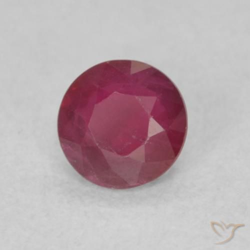 Rubi Vinho vermelho Natural 0.30ct, Redondo, SI