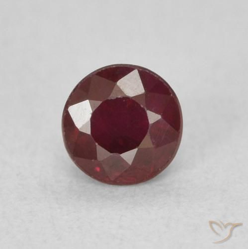 0.36ct Natural Vermelho escuro Rubi, Redondo, SI