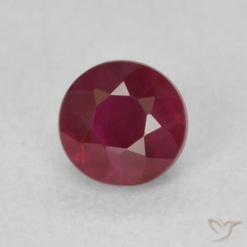 Rubi vermelho médio Natural 0.40ct, Redondo, SI