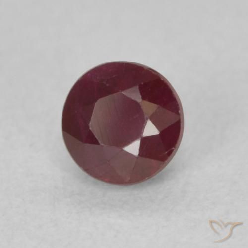 Rubi Vermelho escuro Natural 0.36ct, Redondo, SI
