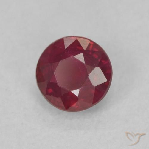 Rubi vermelho médio Natural 0.37ct, Redondo, SI