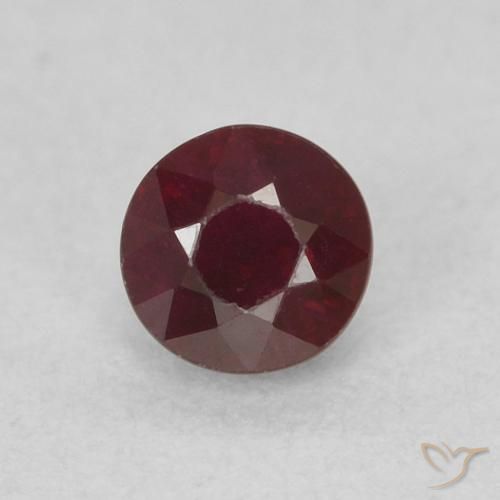 0.36ct Natural Vermelho escuro Rubi, Redondo, SI