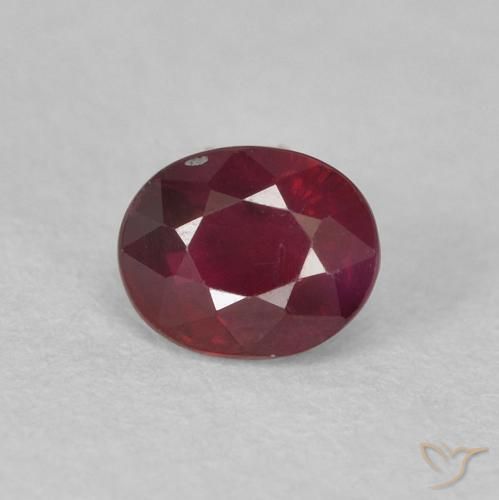 0.53ct Natural Vinho vermelho Rubi, oval, VS