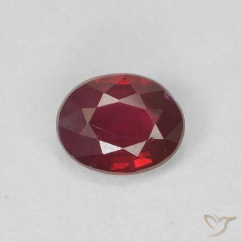 0.43ct Natural vermelho médio Rubi, oval, VS
