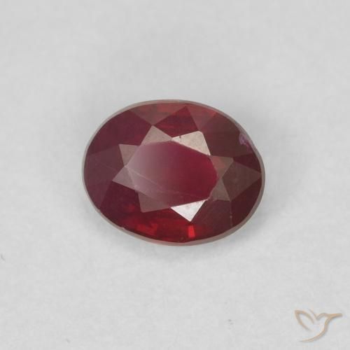 Rubi vermelho médio Natural 0.43ct, oval, VS