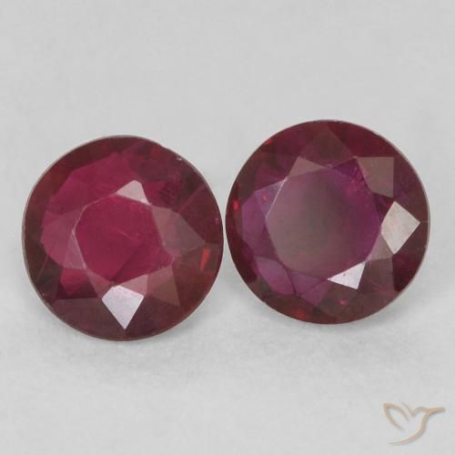 Pedras preciosas de Rubi Vinho vermelho natural de 0.48 ct, Redondo, VS-SI